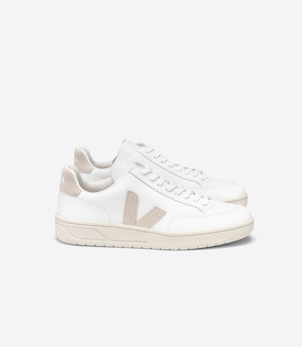 Veja Trainers Mens White - V-12 Leather - VLRG-92463